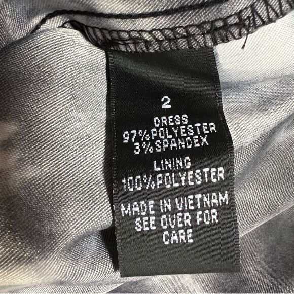 Cocktail Dress Pockets Cowl Neck Tie Dye Black Retro 60s Style Size 2 - Picture 9 of 9